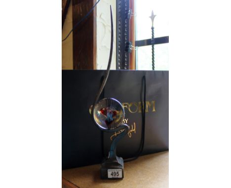 John Ditchfield Glasform glass and bronze sculpture by Alan Dawson Associates with bag, H ~ 47cm