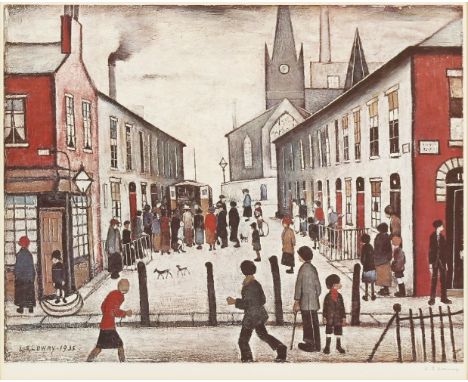 *Laurence Stephen Lowry RA (1887-1976)'THE FEVER VAN'Offset lithograph printed in colours, signed in pencil, from an edition 