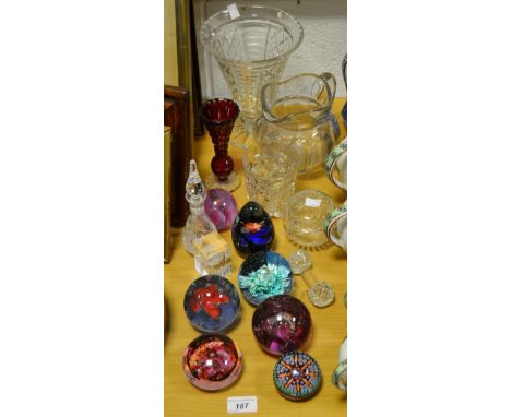 Decorative glass - Caithness paperweights including Fireball, Diabolo, Aquamarina, Sea Gem and Ascension; a cut glass knife r