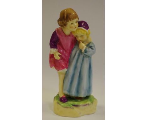 A Royal Worcester figure 'Babes in the Wood' pattern number 3302, black printed marks to base 