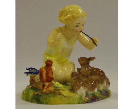 A Royal Worcester figure, Woodland Dance, modelled by F G Doughty, 10.5cm high, printed marks in black, model number 3076, da