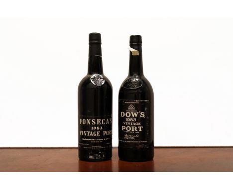 PORT - MIXED
Dow's Vintage Port, 1983 (x1); Fonseca Vintage Port, 1983 (x1)
Two bottles total (2x750ml)
Condition: Both bottl