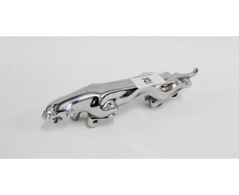 Vintage Jaguar chrome car mascot with serial number 7100911WBB, 19 cm long 