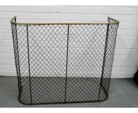 Georgian brass and steel fire screen 92 x 75cm 