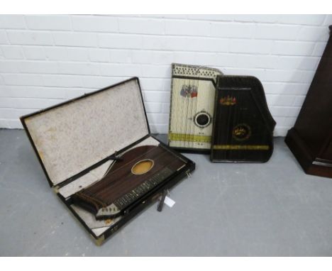 Three vintage Harpsichord's to include Royal Piano Harp and American Guitarete Zither, (3) 