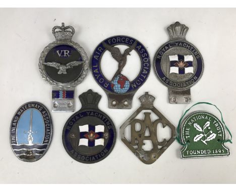 Vintage car bumper badges including those of the 'Royal Air Forces Association', 'RAC', 'Royal Yachting Association' (2) the 