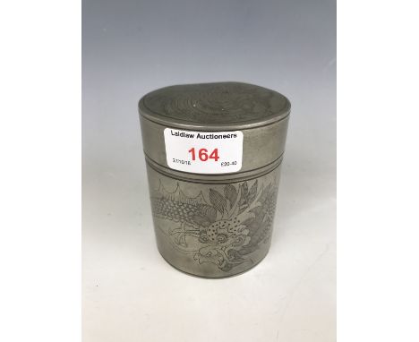 A 19th Century Chinese pewter tea caddy by Huikee Swatow