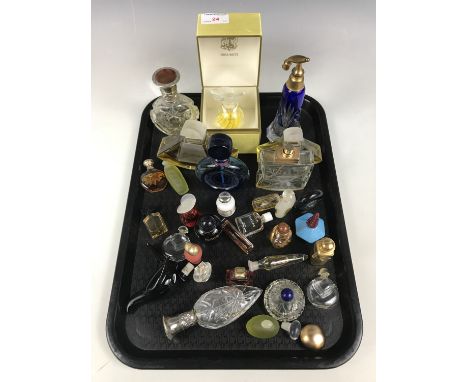 A quantity of vintage miniature perfume bottles etc