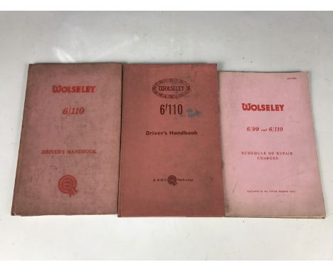 Vintage Wolseley driving manuals and handbooks for models 6/110, 6/99 and Fifteen-Fifty