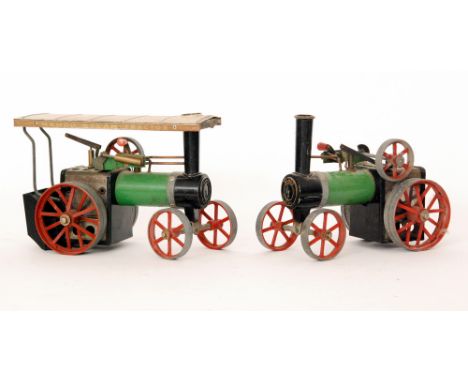 Five Mamod steam plants, a traction engine and a steam roller, one boxed (7)