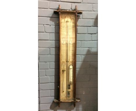 An Admiral Fitzroy barometer incorporating thermometer with kite mark within glazed case, height 104cm