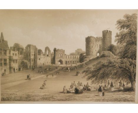 W INSULL, DUDLEY (PUBLISHER) - Interior View of the Court Yard Dudley Castle, lithograph, published c.1860, framed, 23cm x 35
