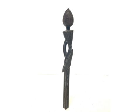 Rare Antique Ebony Buddhist Temple Lotus Scepter.
Magnificent hand carved ebony Buddhist temple Lotus Scepter every fine deta