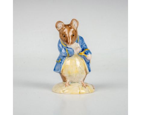Full title is Gentleman Mouse Made A Bow. This item has its original box measuring 3"L x 3"W x 4.25"H. Royal Albert backstamp