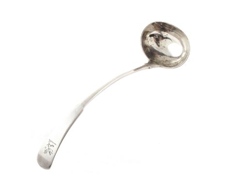 An early 19th Century Scottish provincial silver toddy ladle, fiddle pattern, by William Jamieson of Aberdeen, length 15.8cm,