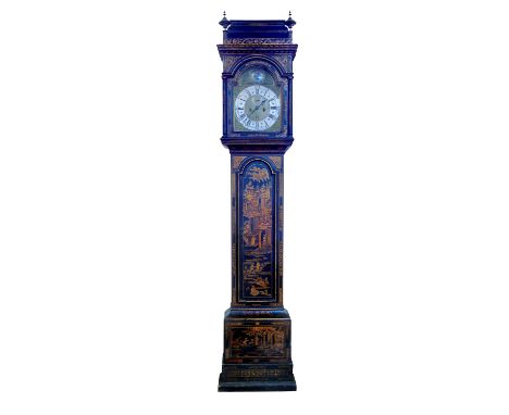 Samuel Smith, Richmond, mid 18th century long-case clock, 8-day movement striking on single bell, arched brass dial applied w