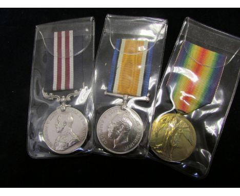 Military Medal, BWM & Victory Medal to 4845 Pte H H Lang Gloucester Regt (MM named 202577 Pte H H Lang 8/R.West Kent R). MM L