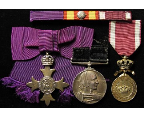 OBE (ladies Civil) in Garrard Case of issue (hallmarked 1919), Voluntary Medical Service Medal (silver) to Edith F. Smith, an