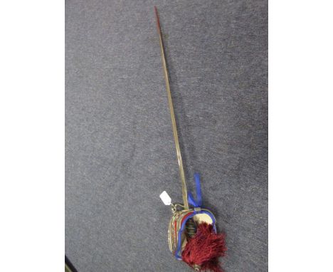 Sword: An 1828 Pattern Highland Infantry Officers broadsword. Blade 32". Ricasso marked 'Wilkinson Sword' and by appointment 
