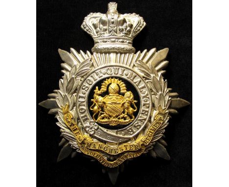 Helmet Plate - The Manchester Regiment 2nd Volunteer Battalion, QV, silvered