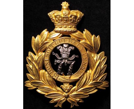 Helmet Plate - superb 77th Foot, QV, gilt badge