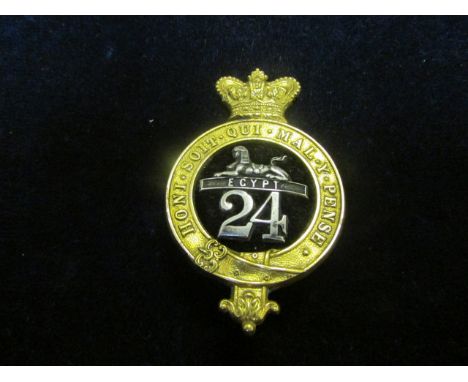 Helmet badge 24th Foot, Victorian Glengarry badge