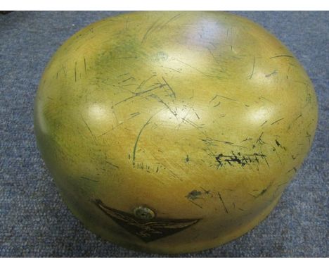 German WW2 pattern Luftwaffe Paratroopers helmet post WW2 example with camo paint finish and Luftwaffe Decal