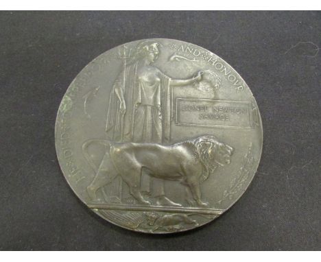 Australian WW1 memorial plaque to 971 Pte Lionel Newton Savage 44th Australian Infantry AIF, died 28-10-1917 buried Etaples M