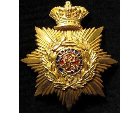 Helmet Plate - VR, NEC ASPERA TERRENT, gilt badge