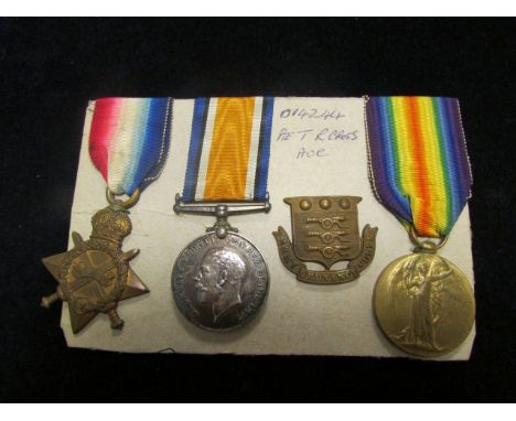 1915 Star Trio to 014244 Pte T R Cross A.O.C. GVF (3)