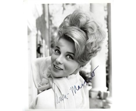 Ann-Margret Signed photo portrait black and white 10 x 8 inch. Condition report out of 10, 7. Some slight fading of black ink