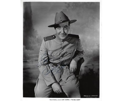 Broderick Crawford Signed photo black and white 10 x 8 inch. From The Real Glory. Dedicated To Michael from. Condition report
