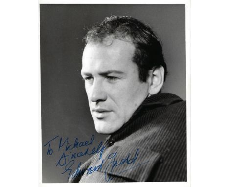Edward Judd Signed photo black and white 10 x 8 inch. Dedicated To Michael. Inscribed Sincerely. Condition report out of 10, 
