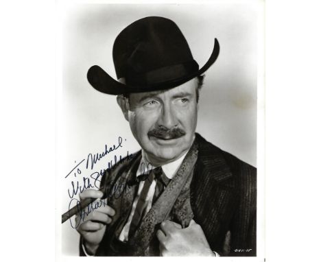Arthur O'Connell Signed photo black and white 10 x 8 inch. Dedicated To Michael. Inscribed With good wishes. Condition report