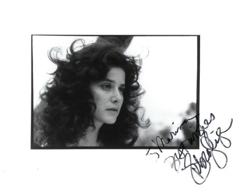 Debra Winger Signed photo black and white 10 x 8 inch. Dedicated To Marina. Inscribed Best wishes. Condition report out of 10