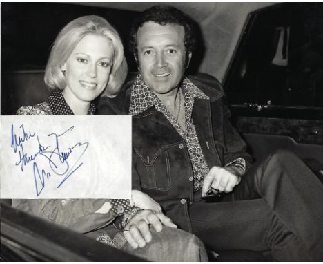 Vic Damone Signed sticker on photo print black and white 10 x 8 inch. Dedicated Mike. Inscribed Thank You. Condition report o