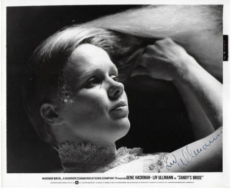 Liv Ullmann Signed photo portrait black and white 10 x 8 inch. From Zandy's Bride. Inscribed Love. Condition report out of 10