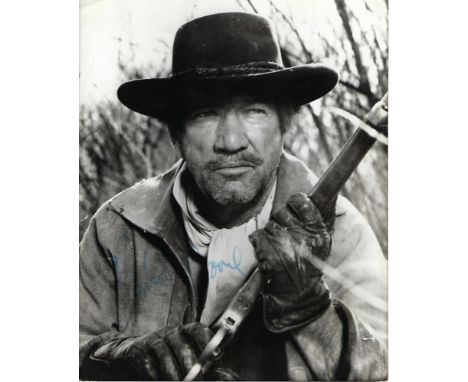 Richard Boone Signed photo black and white 10 x 8 inch. From Rio Conchos. Condition report out of 10, 4. Very faded, 'Bo' bar