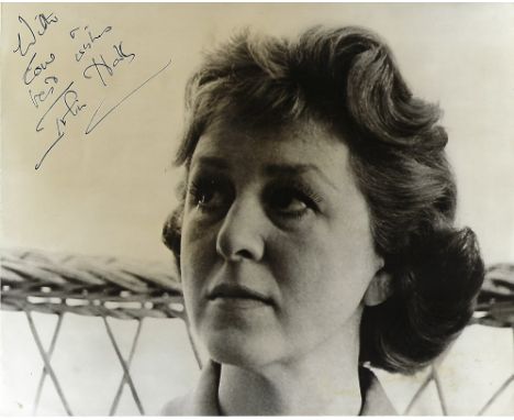 Irlin Hall Signed photo black and white 10 x 8 inch. Inscribed With love and best wishes. Condition report out of 10, 6. visi