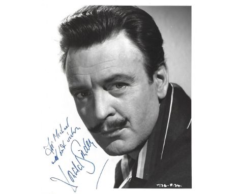 Donald Sinden Signed photo black and white 10 x 8 inch. Dedicated To Michael. Inscribed With best wishes. Condition report ou