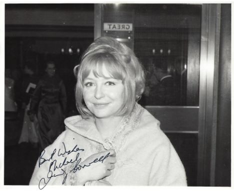 Judy Cornwell Signed photo black and white 6 x 3.5 inch. Dedicated Michael. Inscribed Good luck + thank you for your photos. 