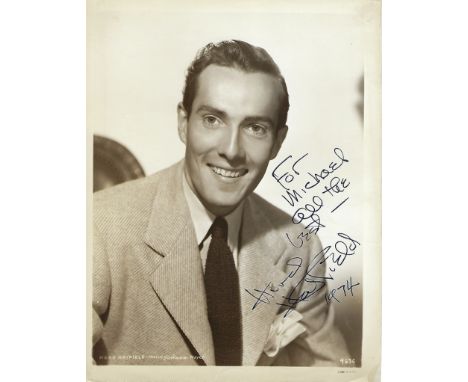 Hurd Hatfield Signed photo black and white 9 x 7 inch. From Chinatown at Midnight. Dedicated For Gerald. Inscribed My best. C