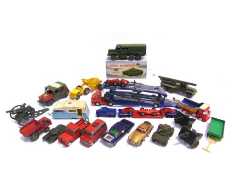 ASSORTED TOYS  circa 1950s-60s, comprising diecast models; an empty box for a Dinky No.651 Centurion Tank; plastic model sold