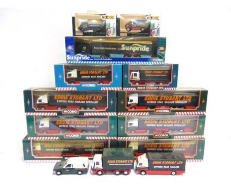 AN EDDIE STOBART DIECAST MODEL COLLECTION  most by Corgi, most mint or near mint, all but three boxed, (14). Condition Report