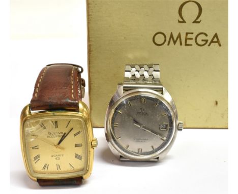 OMEGA SEAMASTER & BULOVA ACUTRON Gents Omega Seamaster Cosmic, automatic movement, 34.8mm diameter stainless steel case, no: 