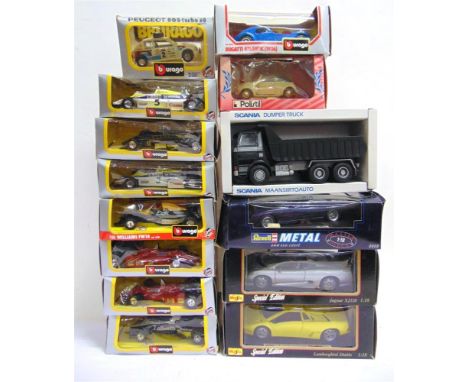 ASSORTED DIECAST &amp; OTHER MODEL VEHICLES  including 1/24 scale Bburago Formula 1 racing cars, most mint or near mint and b