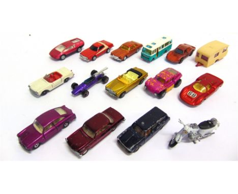 FIFTEEN ASSORTED DIECAST MODEL VEHICLES  circa 1960s-70s, by Matchbox, Corgi Juniors, Majorette, Hot Wheels, and others, vari