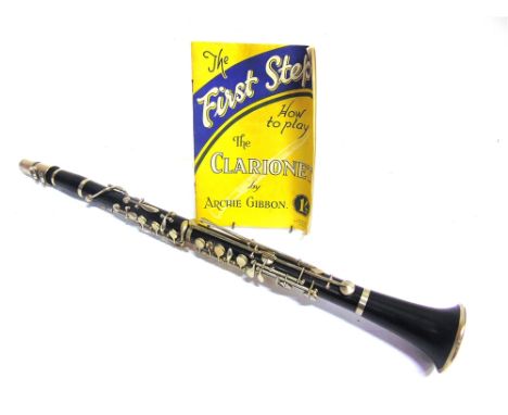 A 'LAMY' CLASS B CLARINET  made in Paris, the main body marked 'LAMY L.P.', 67cm long, uncased.