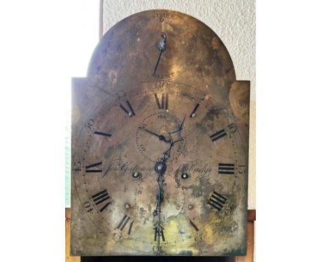 A 19TH CENTURY 8-DAY LONGCASE CLOCK  the brass dial inscribed 'Jas Gatward Tonbridge', susidiary seconds and date dials, stri