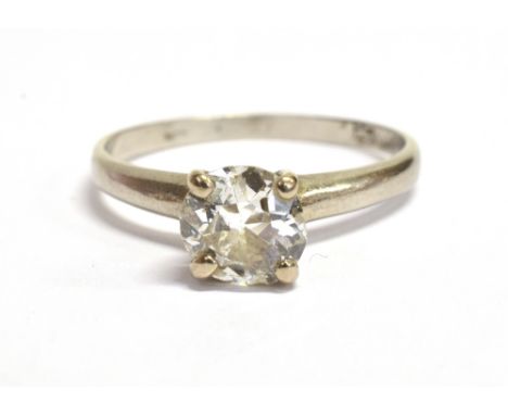 ESTATE DIAMOND &amp; PLATINUM SOLITAIRE An early modern brilliant cut diamond, approx 0.86 carats, assessed in the setting as